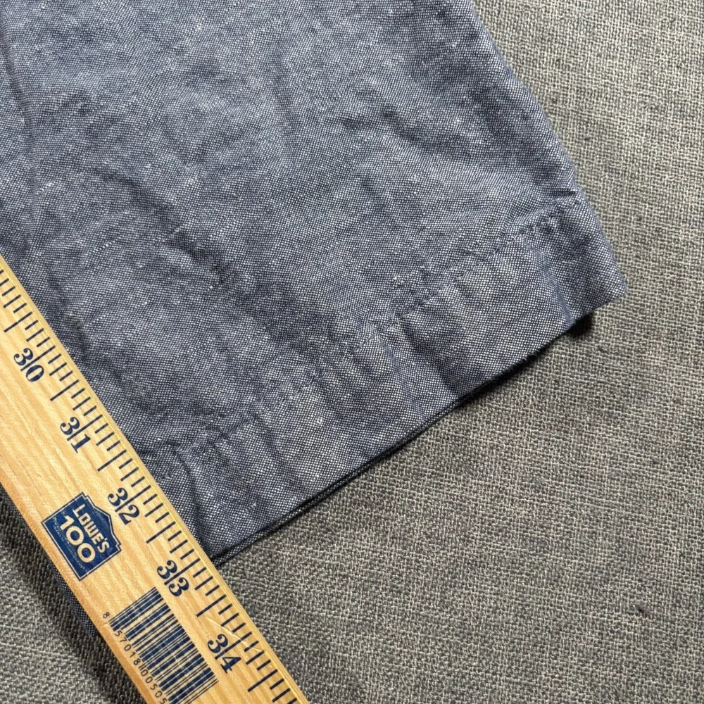 Banana Republic Aiden Chino Men 36x34 Blue Linen Cotton Blend Slim Fit Pants